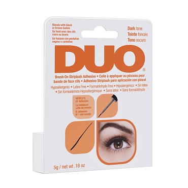 DUO Клей для накладных ресниц с витаминами черный с кистью / Duo Brush On Dark Adhesive 5 г
