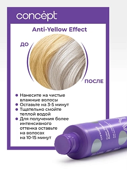 CONCEPT Бальзам оттеночный, эффект пепельный блонд / Anti-Yellow 2021 1000 мл, фото 3