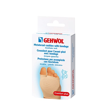 Подушка защитная под плюсну из гель-полимера и бандажа, левая / Gehwol 1 шт