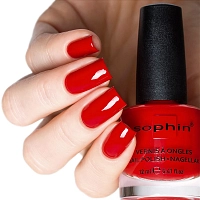 SOPHIN 0026 лак для ногтей, насыщенный красный 12 мл, фото 3