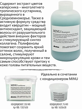 DAVINES SPA Шампунь защитный для сохранения цвета волос / MINU shampoo 250 мл, фото 4