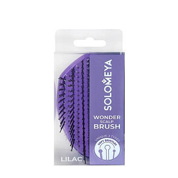 SOLOMEYA Расческа многофункциональная для распутывания, массажа и мытья кожи головы, мини, лиловая / Wonder scalp brush, Lilac, mini, фото 2