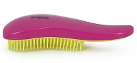 DEWAL BEAUTY Щетка массажная для легкого расчесывания волос, мини, с ручкой, цвет розово-желтый, фото 1