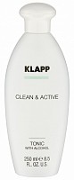 Тоник со спиртом для лица / CLEAN & ACTIVE 250 мл, KLAPP