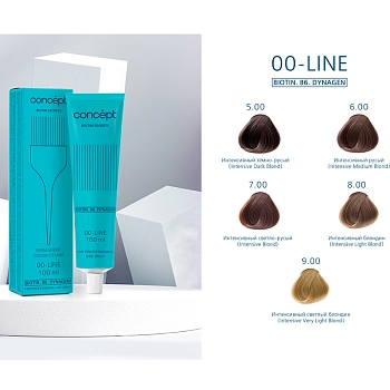 CONCEPT 5.00 крем-краска стойкая для волос, интенсивный тёмно-русый / BIOTIN SECRETS Intensive Dark Blond 100 мл, фото 3