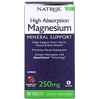 NATROL Добавка биологически активная к пище Натрол магнезиум / High Absorption Magnesium 60 жевательных таблеток, фото 2