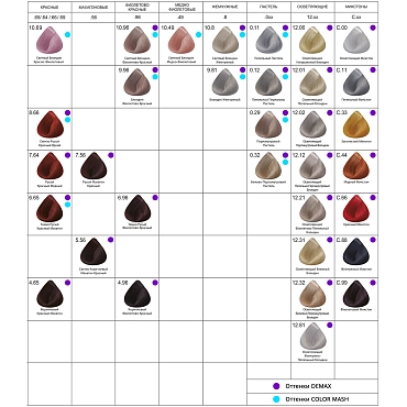 V-COLOR PROFESSIONAL 6.11 крем-краска перманентная, интенсивный пепельный темно-русый / DEMAX 60 мл