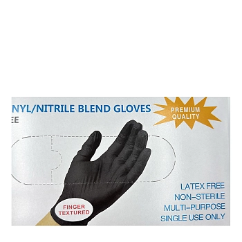 IWOU PROFESSIONAL Перчатки вин-нитр M черные/ Wally Plastic 100 шт, фото 2