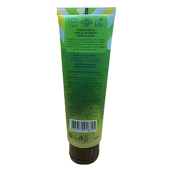 PRESIDENT Паста зубная лайм и личи / PURE by PRESIDENT 100 гр, фото 2
