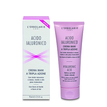 LERBOLARIO Крем для рук с гиалуроновой кислотой / Hyaluronic Acid Triple Action Hand Cream 75 мл, фото 2