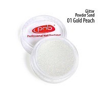 PNB 01 пудра-песок золотисто-персиковая / Glitter Sand Powder PNB, Gold Peach 1 г, фото 1