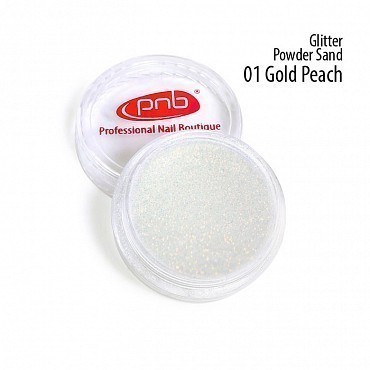 PNB 01 пудра-песок золотисто-персиковая / Glitter Sand Powder PNB, Gold Peach 1 г
