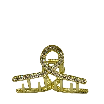 IWOU PROFESSIONAL Краб для волос Элегантная петля золото со стразами 6*4см 1шт, фото 2