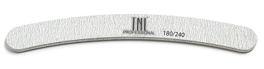 TNL PROFESSIONAL Пилка бумеранг для ногтей 180/240, серая (в индивидуальной упаковке)