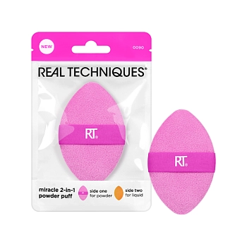 REAL TECHNIQUES Пуховка двусторонняя для пудры / Real Techniques Miracle 2-in-1 Powder Puff, фото 5