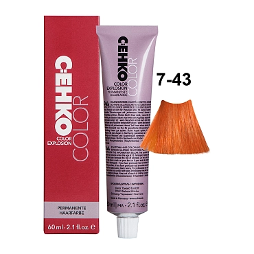 C:EHKO 7/43 крем-краска для волос, светло-медный золотистый / Color Explosion Hellkupfergold 60 мл