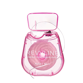 REVYLINE Нить зубная вощеная, нейлон, 50 м, розовая / Bubble Gum, фото 3