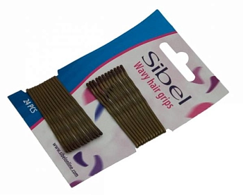 SIBEL Невидимки 50 мм бронзовые волнистые 24 шт/уп, фото 1