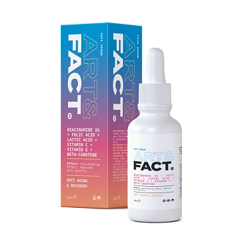 ART&FACT Сыворотка витаминная для лица / Niacinamide 2%+Folic Acid+Lactic Acid+VitaminC+VitaminE 30 мл, фото 2