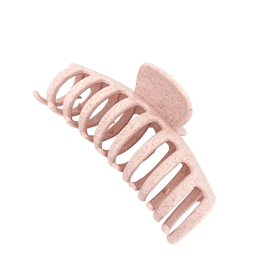 SOLOMEYA Крабик для волос из натуральной пшеницы овальный, розовый / Straw Claw Hair Clip Round Pink
