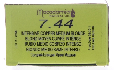 MACADAMIA NATURAL OIL 7.44 краска для волос, яркий медный средний блондин / MACADAMIA COLORS 100 мл