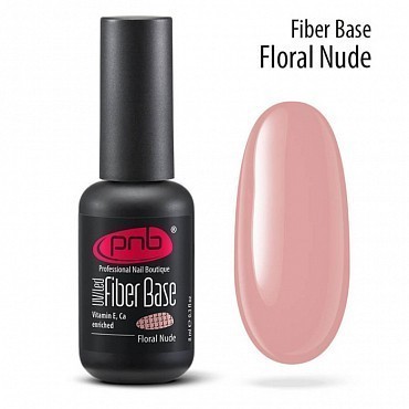 PNB База файбер розовый нюд / Fiber Base PNB UV/LED, Floral Nude 8 мл