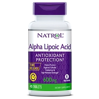 Добавка биологически активная к пище ALPHA LIPOIC ACID 600 мг 45 таблеток пролонгированного высвобождения, NATROL