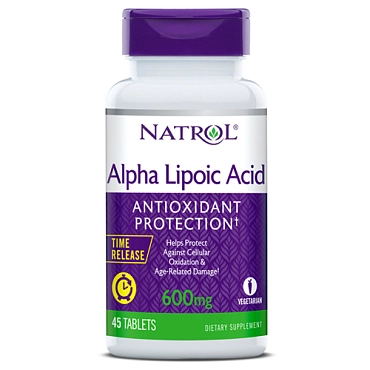 NATROL Добавка биологически активная к пище ALPHA LIPOIC ACID 600 мг 45 таблеток пролонгированного высвобождения