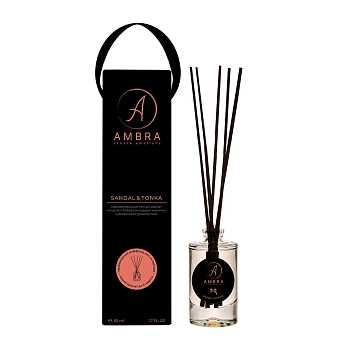 Аромадиффузор, сандал и тонка / Sandal & Tonka Ambra 50 мл, AMBRA