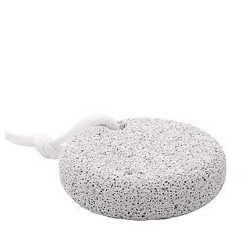 Пемза для педикюра, круглая, с веревкой, натуральный камень