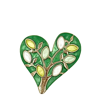 Брошь-магнит Сердце природы зеленое