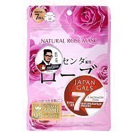 Маска натуральная для лица с экстрактом розы / Natural Mask 7 шт, JAPAN GALS