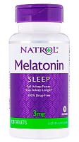 Добавка биологически активная к пище Мелатонин / Melatonin 3 мг 120 таблеток, NATROL