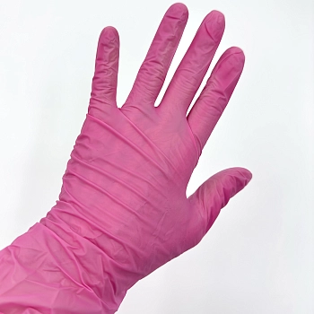 IWOU PROFESSIONAL Перчатки вин-нитр S розовые/ Wally Plastic 100 шт, фото 4