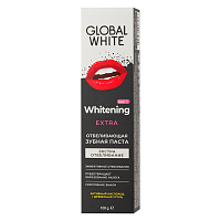 GLOBAL WHITE Паста зубная экстра отбеливающая / Extra whitening Active oxygen and charcoal 100 г, фото 3