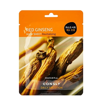 Маска тканевая для лица с экстрактом красного женьшеня / Consly 25 мл