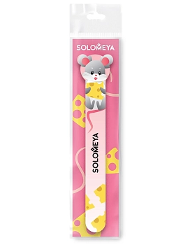 SOLOMEYA Пилка для натуральных и искусственных ногтей 180/220 Мышка, приносящая удачу / Mouse for good luck Nail File, фото 2