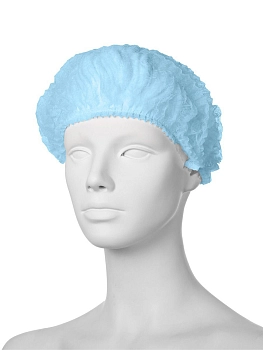IGROBEAUTY Шапочка Шарлотта НМ, двойная резинка, цвет голубой 50 шт, фото 2