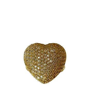 Кольцо Кристальное сердце золото