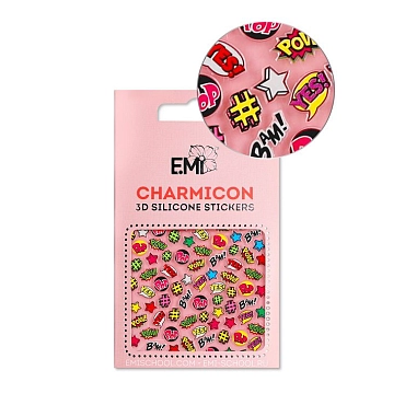E.MI Декор для ногтей №128 Поп-Арт / Charmicon 3D Silicone Stickers