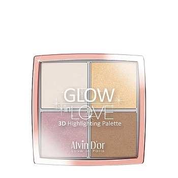 Хайлайтер пудровый / GLOW in LOVE 3D Highlightting Palette 20 гр, ALVIN D'OR
