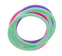 Резинки для волос, силикон, фиолетовый, розовый, зеленый 12 шт, DEWAL BEAUTY