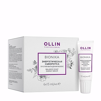 OLLIN PROFESSIONAL Сыворотка энергетическая против выпадения волос / BioNika 6 х 15 мл, фото 2