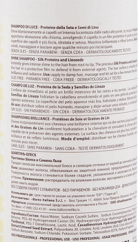 BAREX Шампунь-блеск с протеинами шелка и семенем льна / OLIOSETA ORO DI LUCE Shine shampoo 250 мл, фото 2