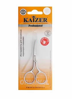 KAIZER Ножницы маникюрные, закругленные, серебро, ручная алмазная заточка, фото 2