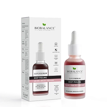 BIOBALANCE Сыворотка для лица с кислотами АНА 10% + ВНА 2% + красные водоросли / SUPER SERUM DEEP PEELING 30 мл, фото 2
