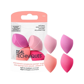 REAL TECHNIQUES Набор мини-спонжей для макияжа, 4 шт / Real Techniques Miracle Mini Complexion Sponges, фото 3