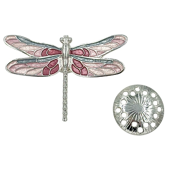 IWOU PROFESSIONAL Брошь-магнит Стрекоза розовая, фото 2