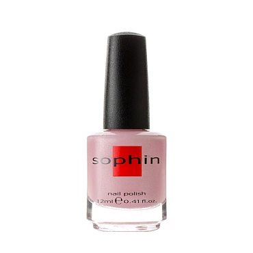 SOPHIN 0158 лак для ногтей, светло-розовый с добавлением большого количества мелкого серебристого шиммера 12 мл