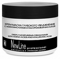 NEW LINE PROFESSIONAL Крем-маска глубокого увлажнения с аминокислотами и гиалуроновой кислотой 300 мл, фото 1